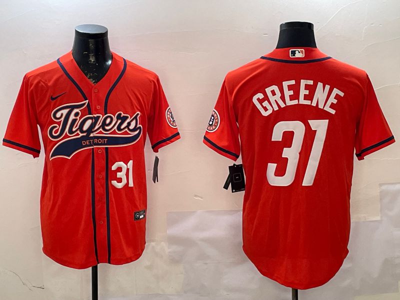 Men Detroit Tigers 31 Greene Orange Joint Name 2025 Nike MLB Jersey style 2